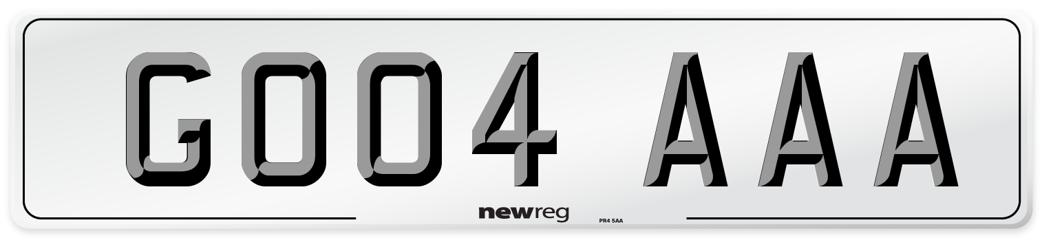 GO04 AAA Number Plate from New Reg